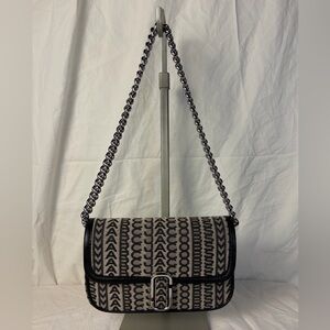 Marc Jacobs The Monogram J Marc Mini Bag Chain Crossbody Black Jacquard